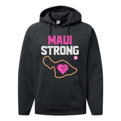 Pray For Maui Hawaii Strong Design Performance Fleece Hoodie