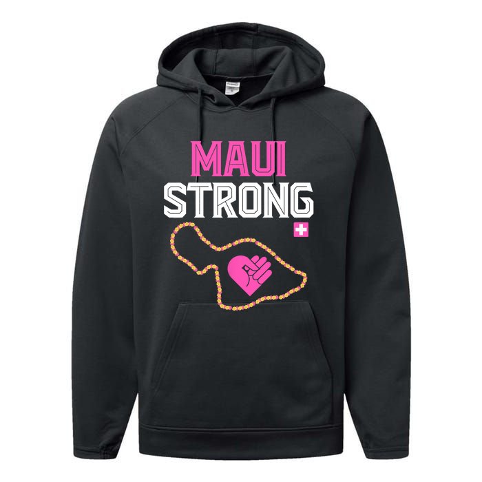 Pray For Maui Hawaii Strong Design Performance Fleece Hoodie