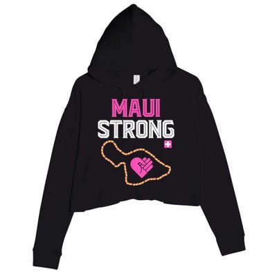 Pray For Maui Hawaii Strong Design Crop Fleece Hoodie