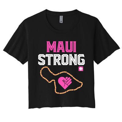 Pray For Maui Hawaii Strong Design Women's Crop Top Tee