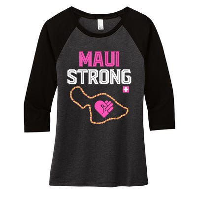 Pray For Maui Hawaii Strong Design Women's Tri-Blend 3/4-Sleeve Raglan Shirt