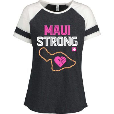 Pray For Maui Hawaii Strong Design Enza Ladies Jersey Colorblock Tee