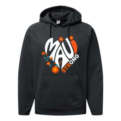 Pray For Maui Hawaii Strong We Stay With Maui Hawaii Performance Fleece Hoodie