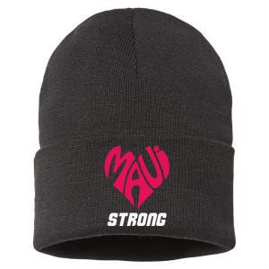 Pray For Maui Hawaii Strong Maui Wildfire Support Men Women Sustainable Knit Beanie