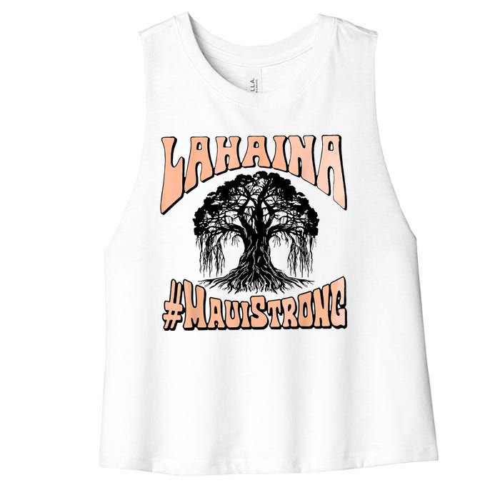 Pray For Maui Hawaii Strong Women's Racerback Cropped Tank