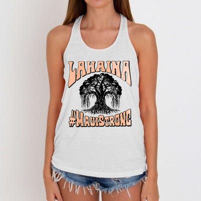 Pray For Maui Hawaii Strong Women's Knotted Racerback Tank