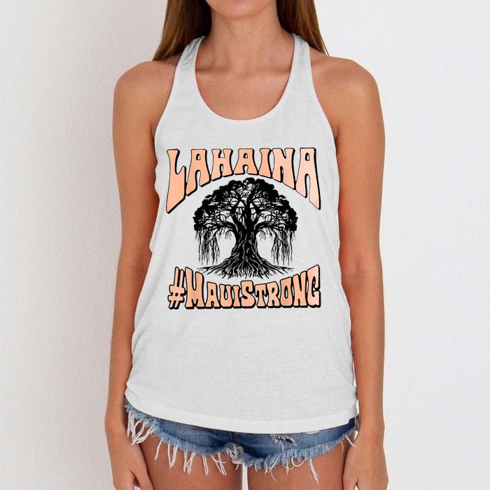 Pray For Maui Hawaii Strong Women's Knotted Racerback Tank