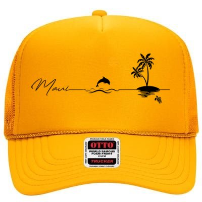 Pray For Maui Hawaii Strong High Crown Mesh Back Trucker Hat