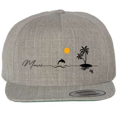 Pray For Maui Hawaii Strong Wool Snapback Cap