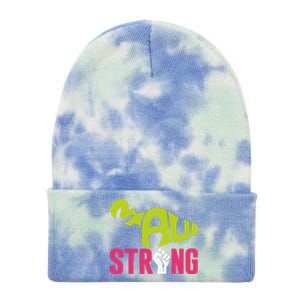 Pray For Maui Hawaii Beach Strong Gift Tie Dye 12in Knit Beanie