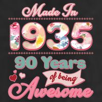 Pink Floral Made In 1935 90 Years Of Being Awesome Birthday Adult Drive Performance Visor