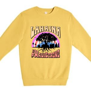 Pray For Maui Hawaii Lahaina Banyan Tree Gift Premium Crewneck Sweatshirt