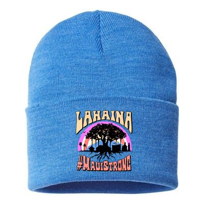 Pray For Maui Hawaii Lahaina Banyan Tree Gift Sustainable Knit Beanie