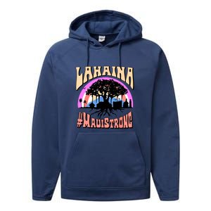 Pray For Maui Hawaii Lahaina Banyan Tree Gift Performance Fleece Hoodie