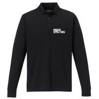 Pray For Maui Hawaii Strong I Stand With Maui Performance Long Sleeve Polo