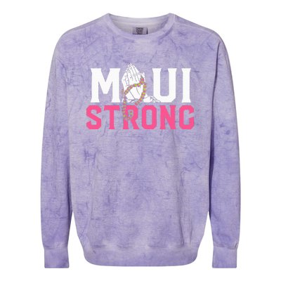 Pray For Maui Hawaii Strong Colorblast Crewneck Sweatshirt