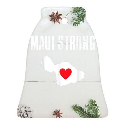 Pray For Maui Hawaii Strong Ceramic Bell Ornament