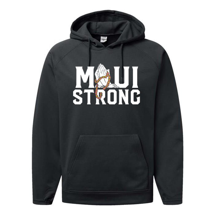 Pray For Maui Hawaii Maui Hawaii Strong Design Performance Fleece Hoodie