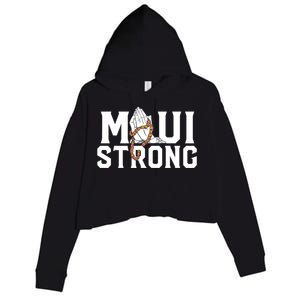 Pray For Maui Hawaii Maui Hawaii Strong Design Crop Fleece Hoodie