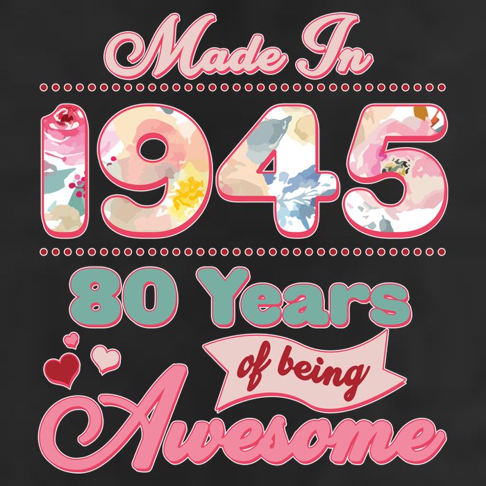 Pink Floral Made In 1945 80 Years Of Being Awesome Birthday Adult Drive Performance Visor