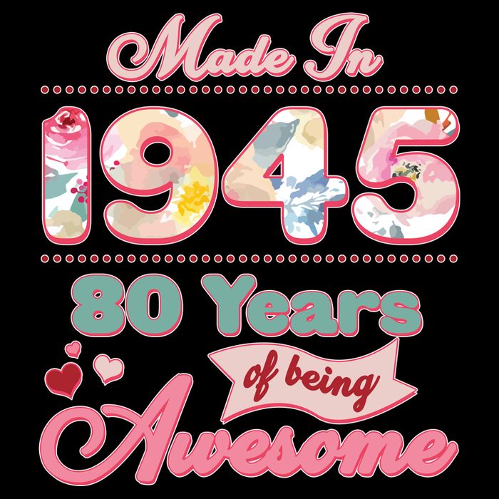 Pink Floral Made In 1945 80 Years Of Being Awesome Birthday Ladies Long Sleeve Shirt