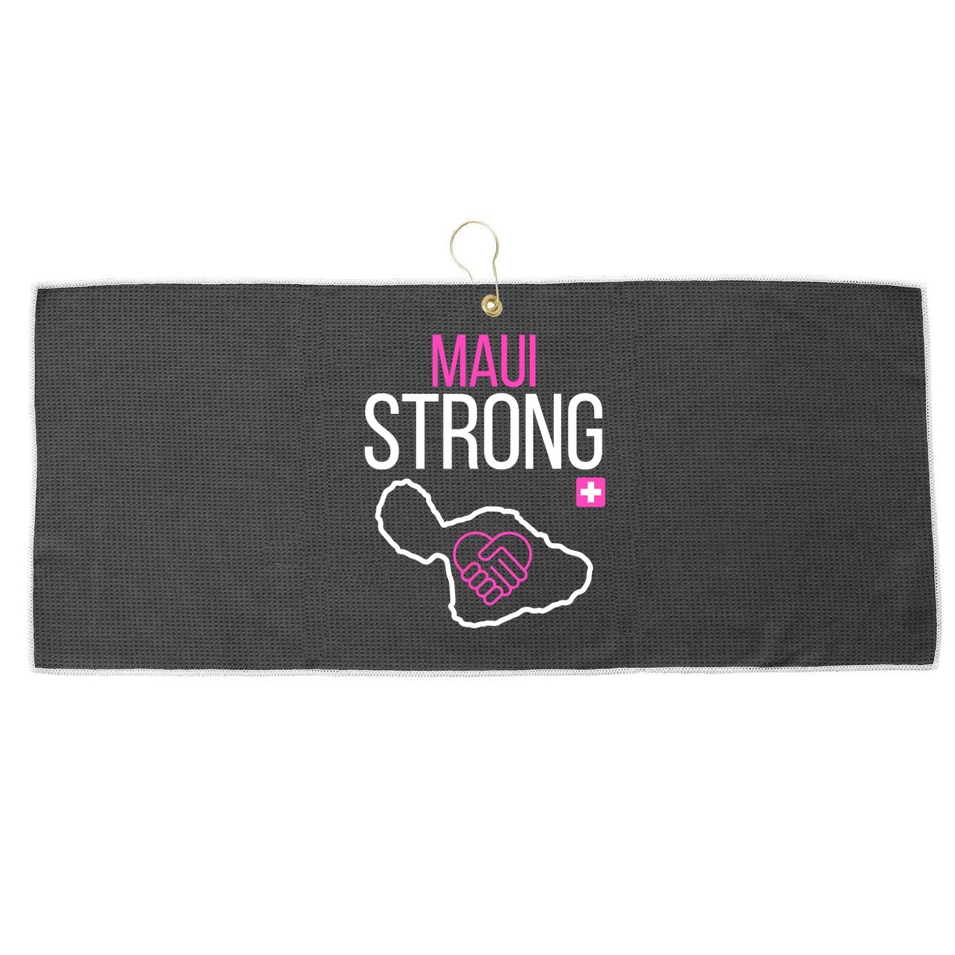 Pray For Maui Hawaii Support For Hawaii Fire Victims Large Microfiber Waffle Golf Towel