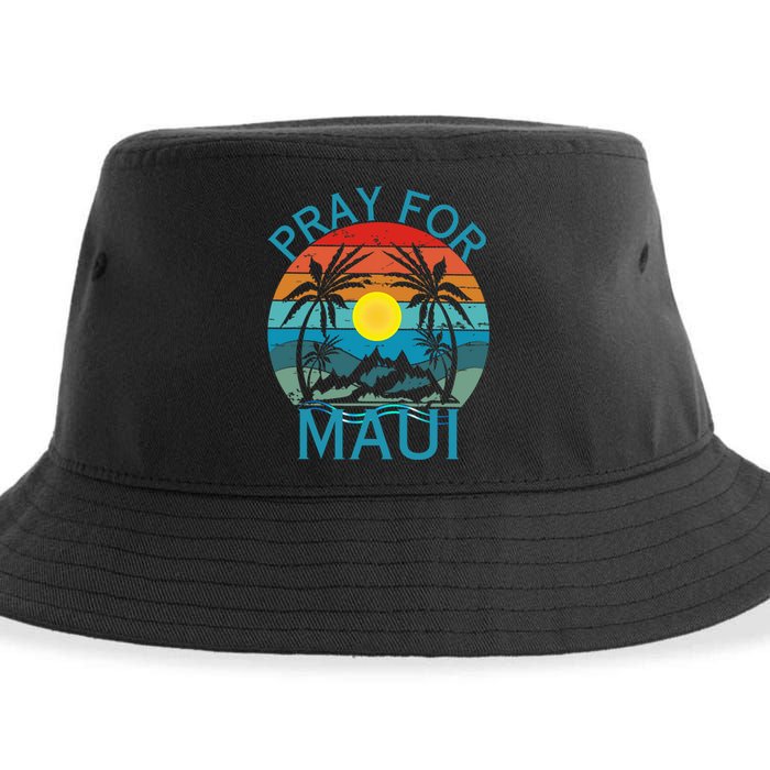 Pray For Maui Hawaii Wildflower Support Men Women Sustainable Bucket Hat