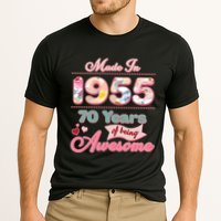 Pink Floral Made In 1955 70 Years Of Being Awesome Birthday Cooling Performance Crew T-Shirt