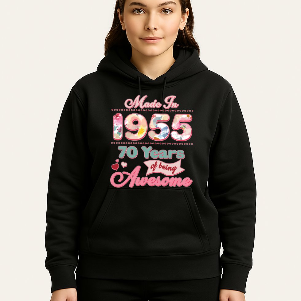 Pink Floral Made In 1955 70 Years Of Being Awesome Birthday Hoodie