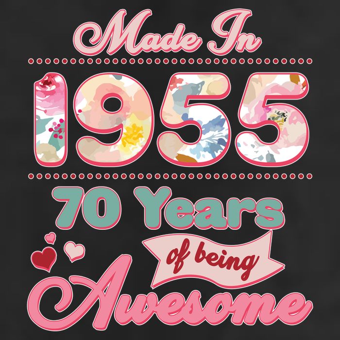 Pink Floral Made In 1955 70 Years Of Being Awesome Birthday 11oz C Handle Ceramic Mug