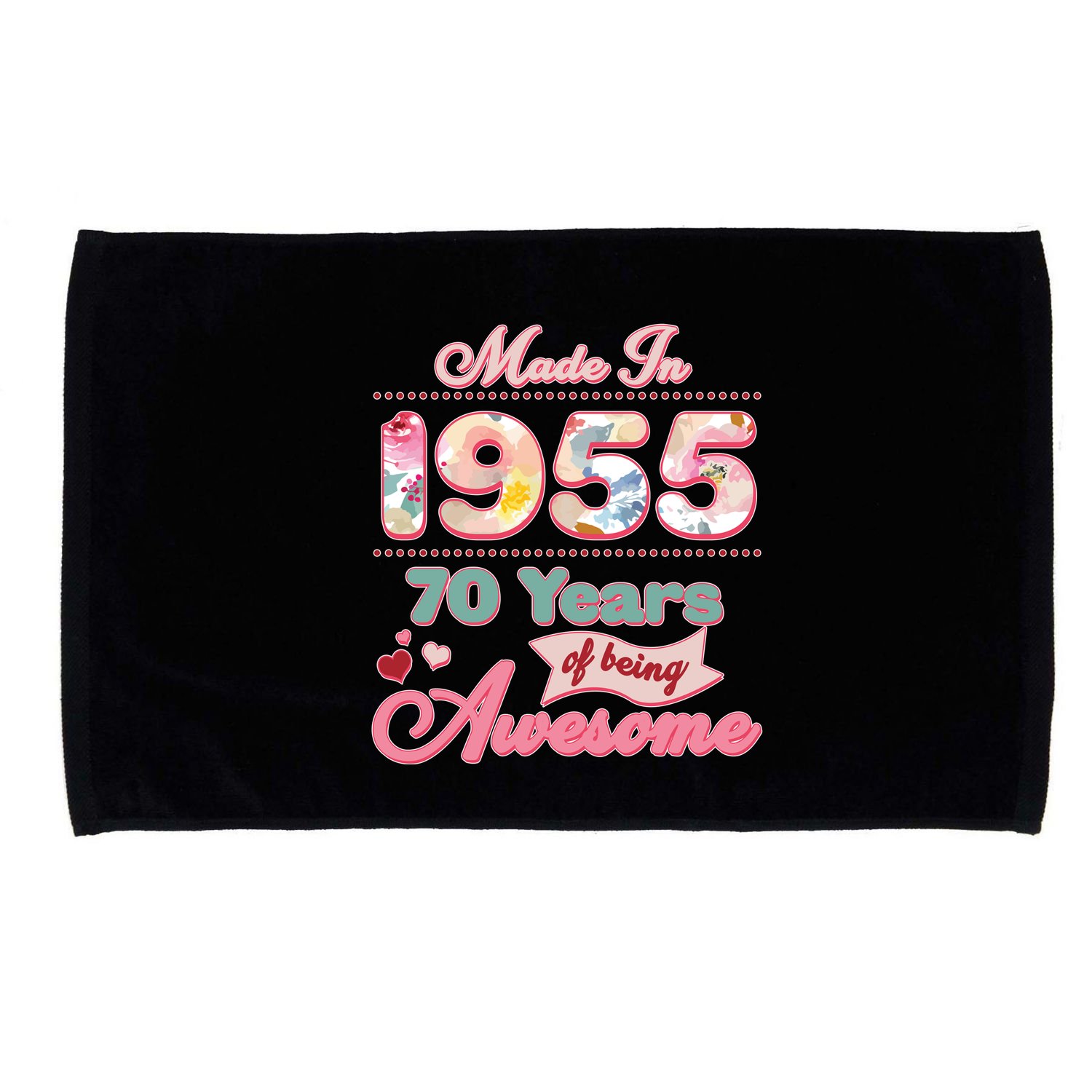 Pink Floral Made In 1955 70 Years Of Being Awesome Birthday Microfiber Hand Towel