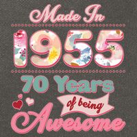 Pink Floral Made In 1955 70 Years Of Being Awesome Birthday Cotton Canvas Backpack