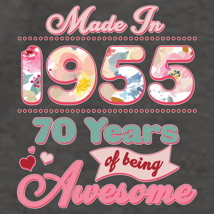 Pink Floral Made In 1955 70 Years Of Being Awesome Birthday Vector Backpack