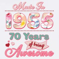 Pink Floral Made In 1955 70 Years Of Being Awesome Birthday Garment-Dyed Sweatshirt