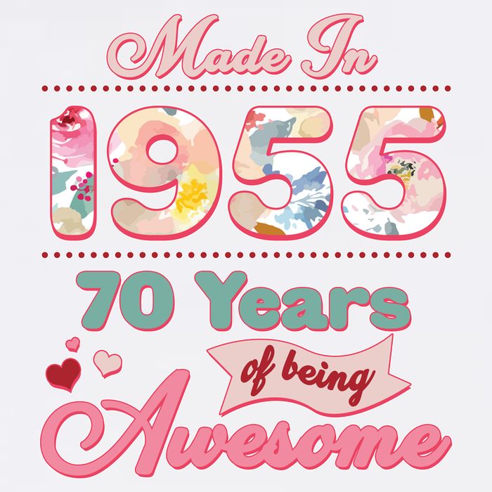 Pink Floral Made In 1955 70 Years Of Being Awesome Birthday Garment-Dyed Sweatshirt