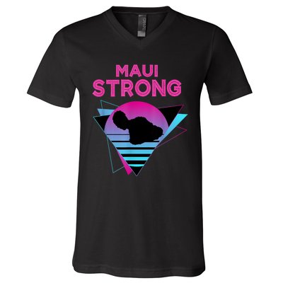 Pray For Maui Hawaii Strong Vintage Maui Hawaii Strong V-Neck T-Shirt