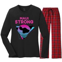 Pray For Maui Hawaii Strong Vintage Maui Hawaii Strong Women's Long Sleeve Flannel Pajama Set 