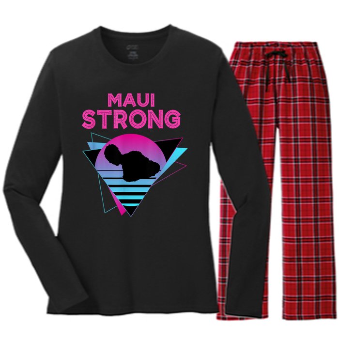 Pray For Maui Hawaii Strong Vintage Maui Hawaii Strong Women's Long Sleeve Flannel Pajama Set 