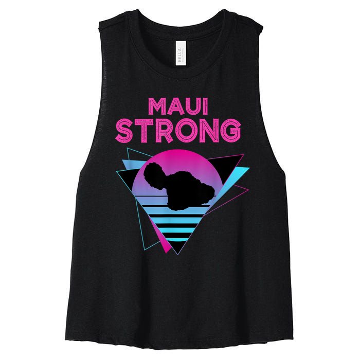 Pray For Maui Hawaii Strong Vintage Maui Hawaii Strong Women's Racerback Cropped Tank