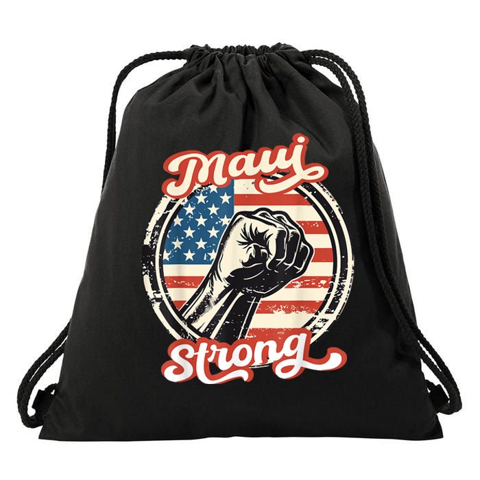 Pray For Maui Hawaii Strong Drawstring Bag