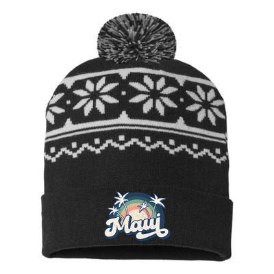 Pray For Maui Hawaii Strong Retro USA-Made Snowflake Beanie