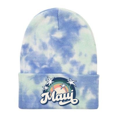 Pray For Maui Hawaii Strong Retro Tie Dye 12in Knit Beanie