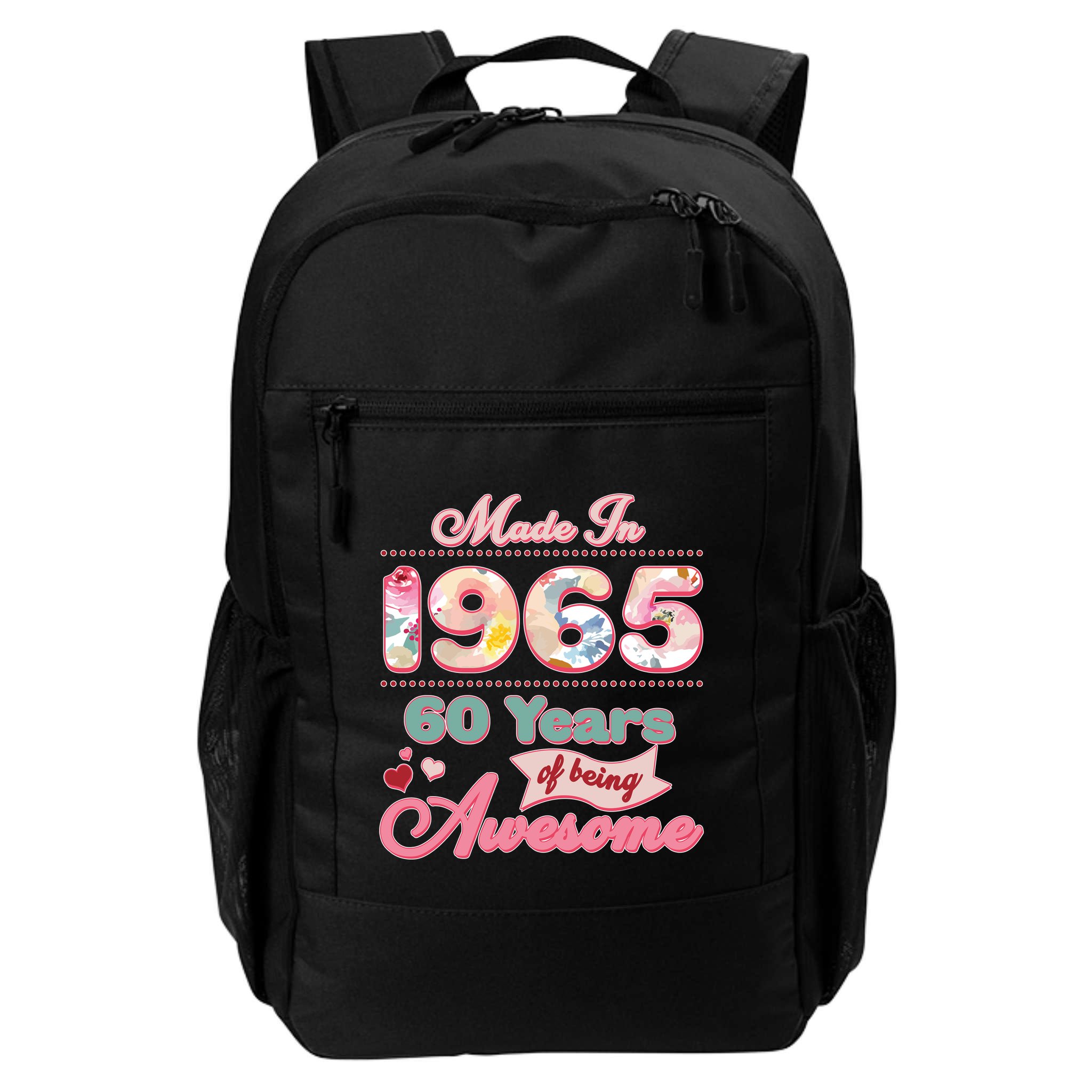 Pink Floral Made In 1965 60 Years Of Being Awesome Birthday Backpack