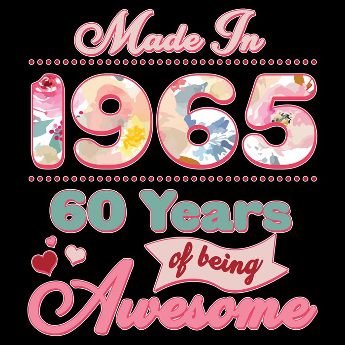 Pink Floral Made In 1965 60 Years Of Being Awesome Birthday 7-Panel Snapback Hat
