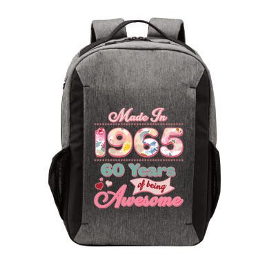 Pink Floral Made In 1965 60 Years Of Being Awesome Birthday Vector Backpack