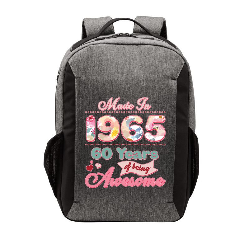 Pink Floral Made In 1965 60 Years Of Being Awesome Birthday Vector Backpack