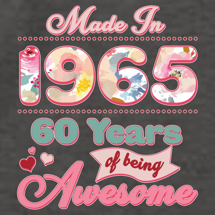 Pink Floral Made In 1965 60 Years Of Being Awesome Birthday Vector Backpack