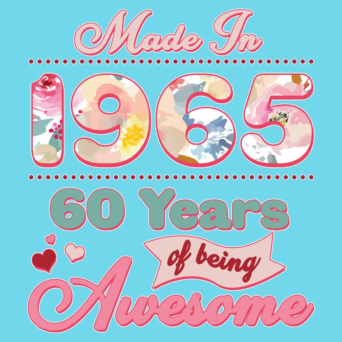 Pink Floral Made In 1965 60 Years Of Being Awesome Birthday Kids T-Shirt