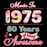 Pink Floral Made In 1975 50 Years Of Being Awesome Birthday City Backpack