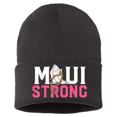 Pray For Maui Hawaii Strong Sustainable Knit Beanie